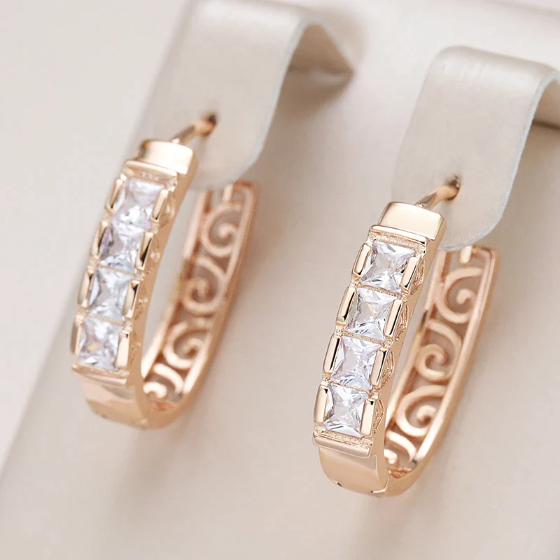 Inlay Zirconia Earrings