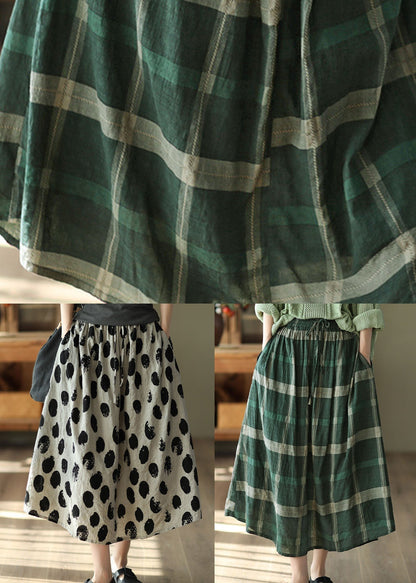 Diy White Flowers Wrinkled Exra Large Hem Print Linen Skirts Spring