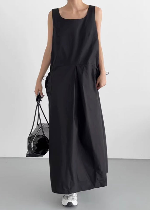 White U Neck Cotton Robe Dresses Sleeveless