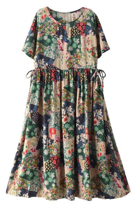 Limited Stock- Prints Short Sleeve Summer Loose Dress
