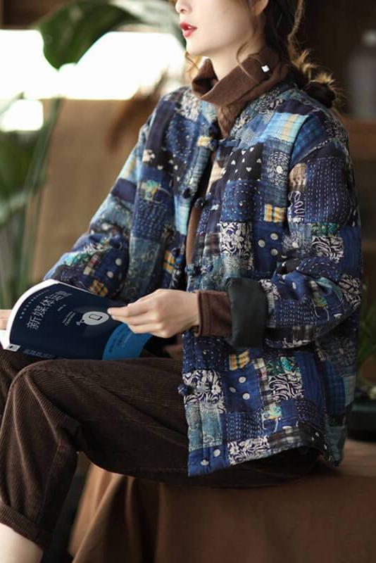 Limited Stock- Retro Thick Warm Print Cotton Coat