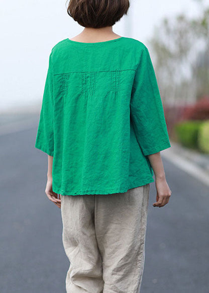Organic Green Button Loose Fall Coat