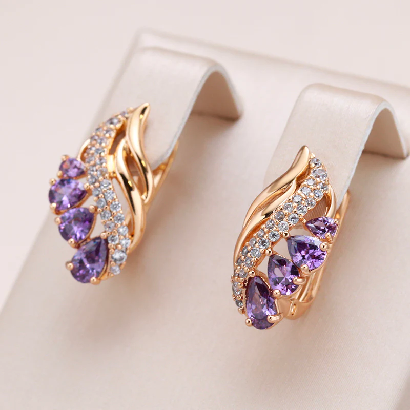Purple Zirconia Earrings