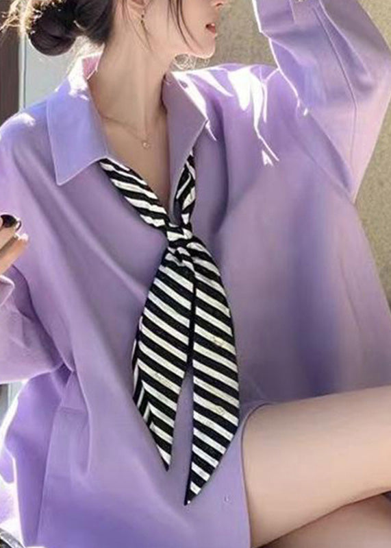 Blue Peter Pan Collar Shirt Spring