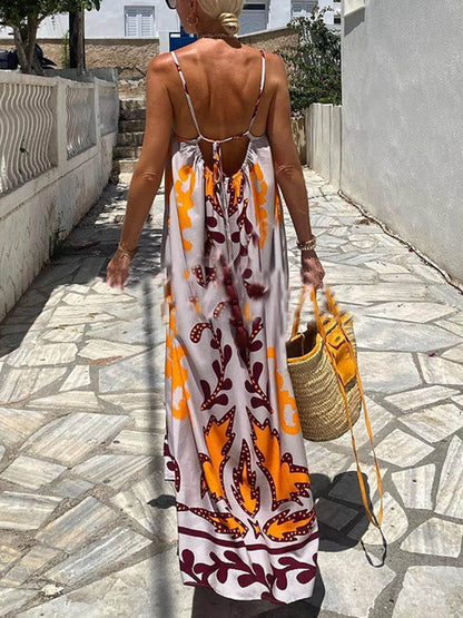 Loose Printed Cami Maxi Dress