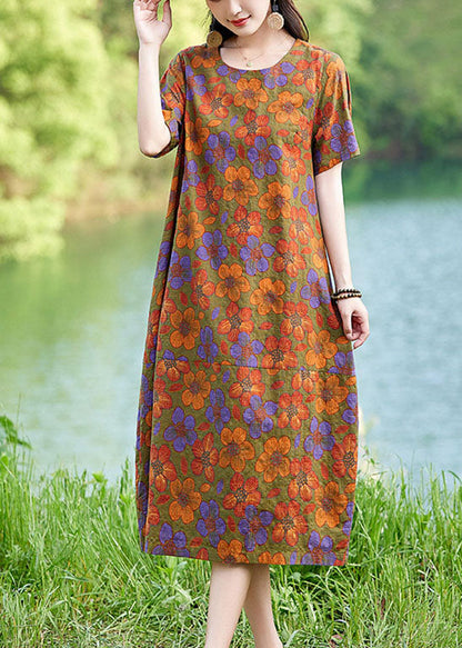 Polychrome Oversized Linen Mid Dress Summer