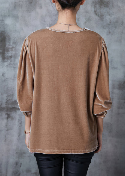 Nude Oversized Patchwork Silk Velour Shirts Fall