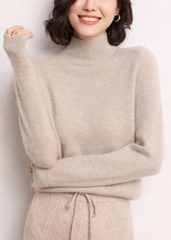 Dark Camel Turtleneck Cashmer Sweaters Winter