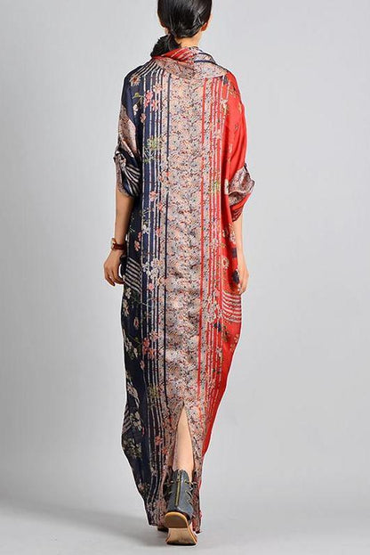 Limited Stock- Spliced Print Tencel Dress
