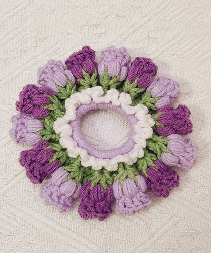Pink Knitted Cotton Thread Lily of the Valley Hair Band