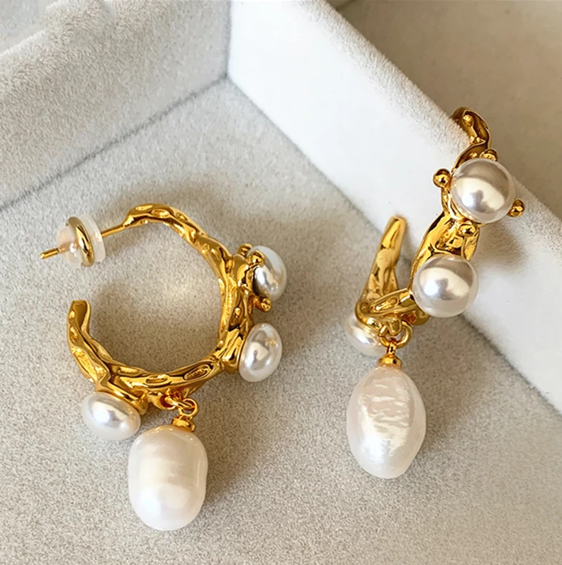 Irregular Baroque Pearl Earrings