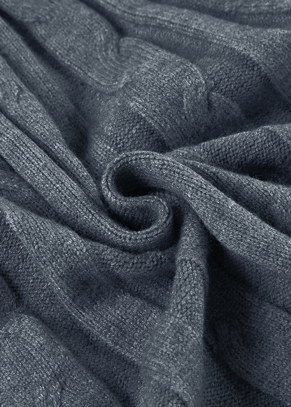 Grey Tie Waist Knit Wraped Skirts Spring