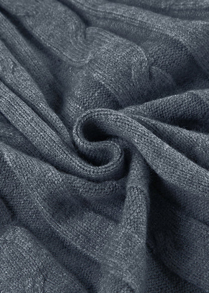 Grey Tie Waist Knit Wraped Skirts Spring