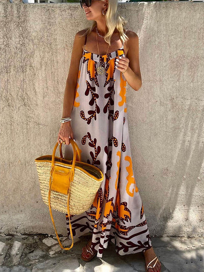 Loose Printed Cami Maxi Dress