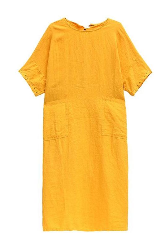 Cotton Linen Maxi Dresses Loose Clothes