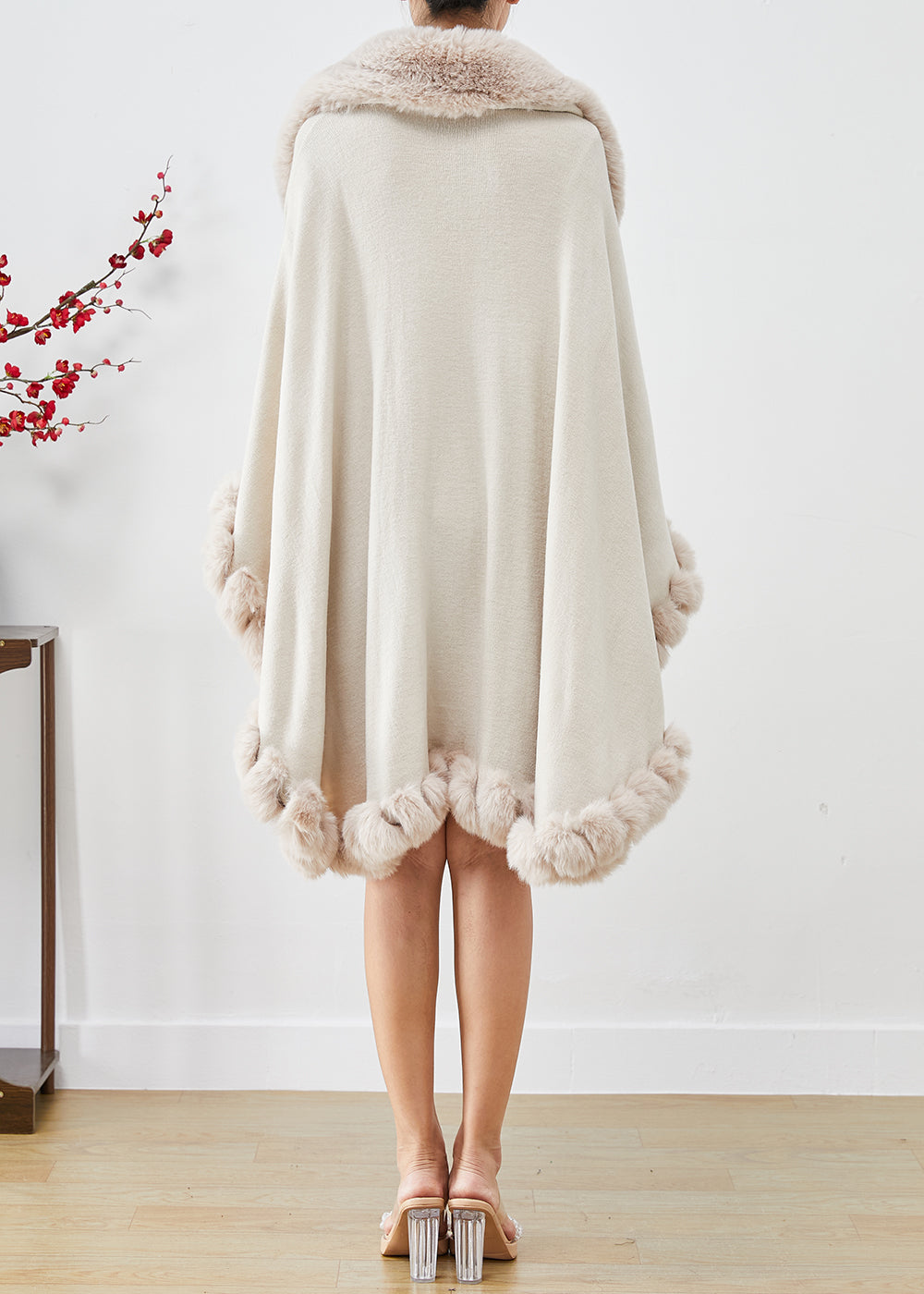 Khaki Oversized Warm Faux Fur Coat Winter