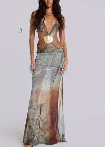 Backless Lace Up Long Dress New Style