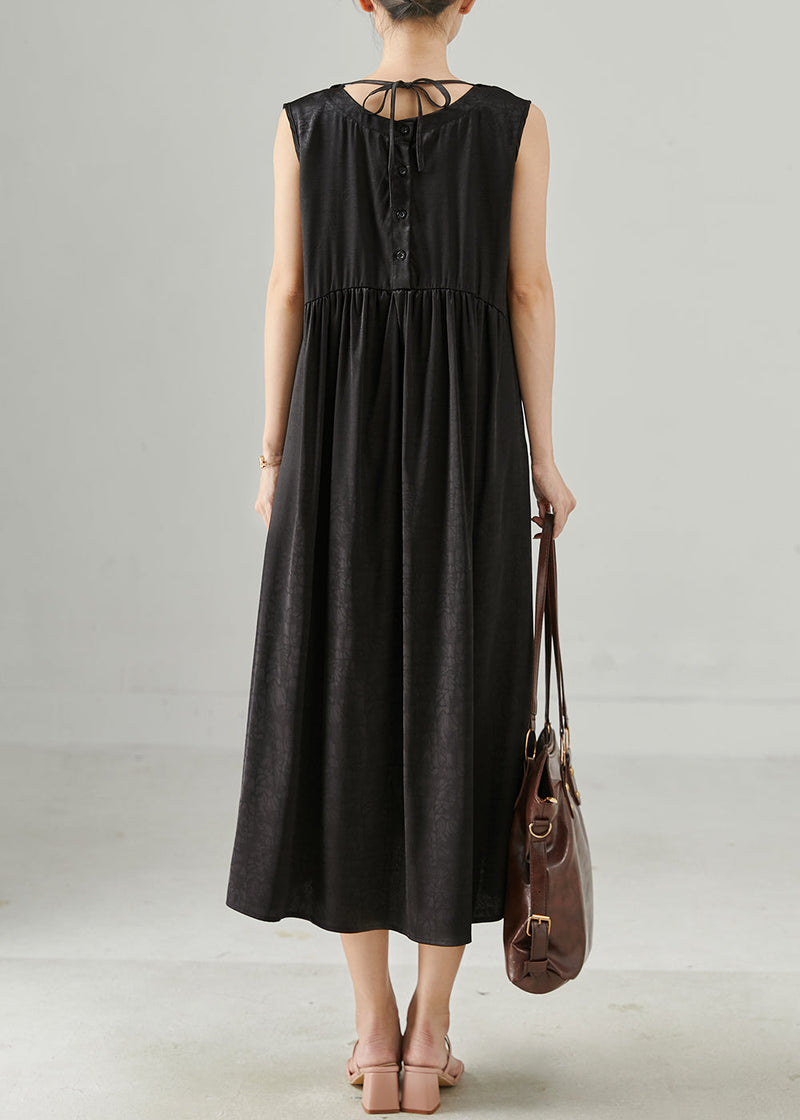 Boutique Black Wear on Both Sides Silk Dress Sleeveless