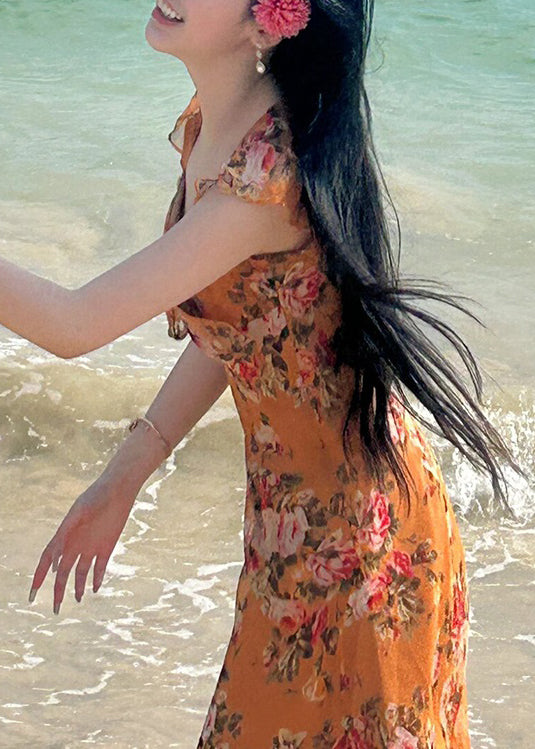 Print Ruffled New Summer Holiday Dress