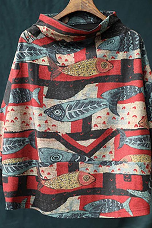 Limited Stock- Literary Fish Leaf Loose -t-shirt
