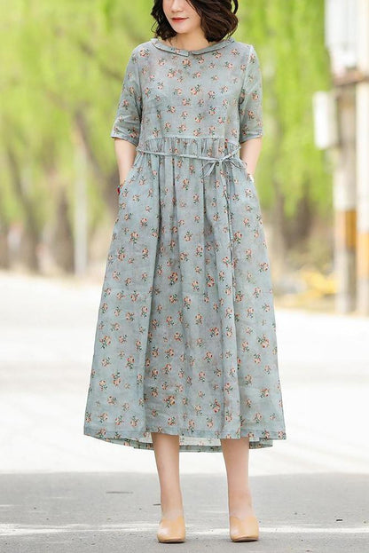 Summer Maxi Dresses Loose Linen Clothes