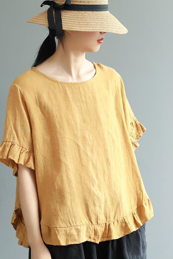 Loose Pure Color Button Down Shirt Summer Blouse