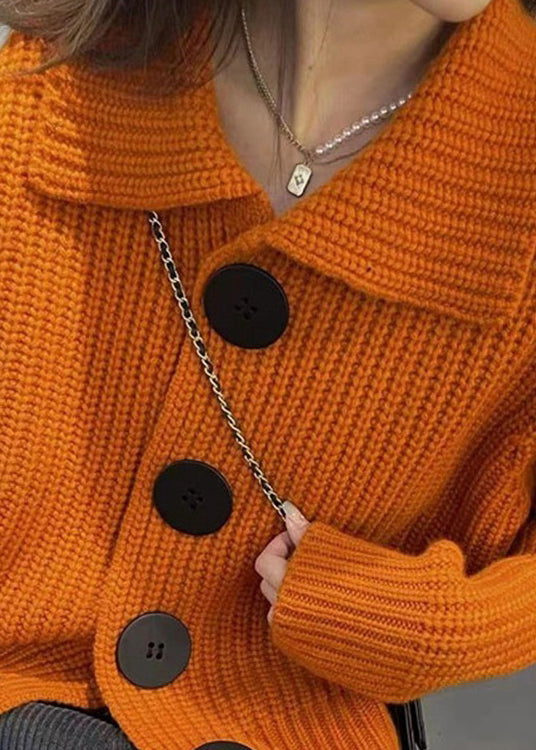 Grey Peter Pan Collar Button Knit Cardigan Spring