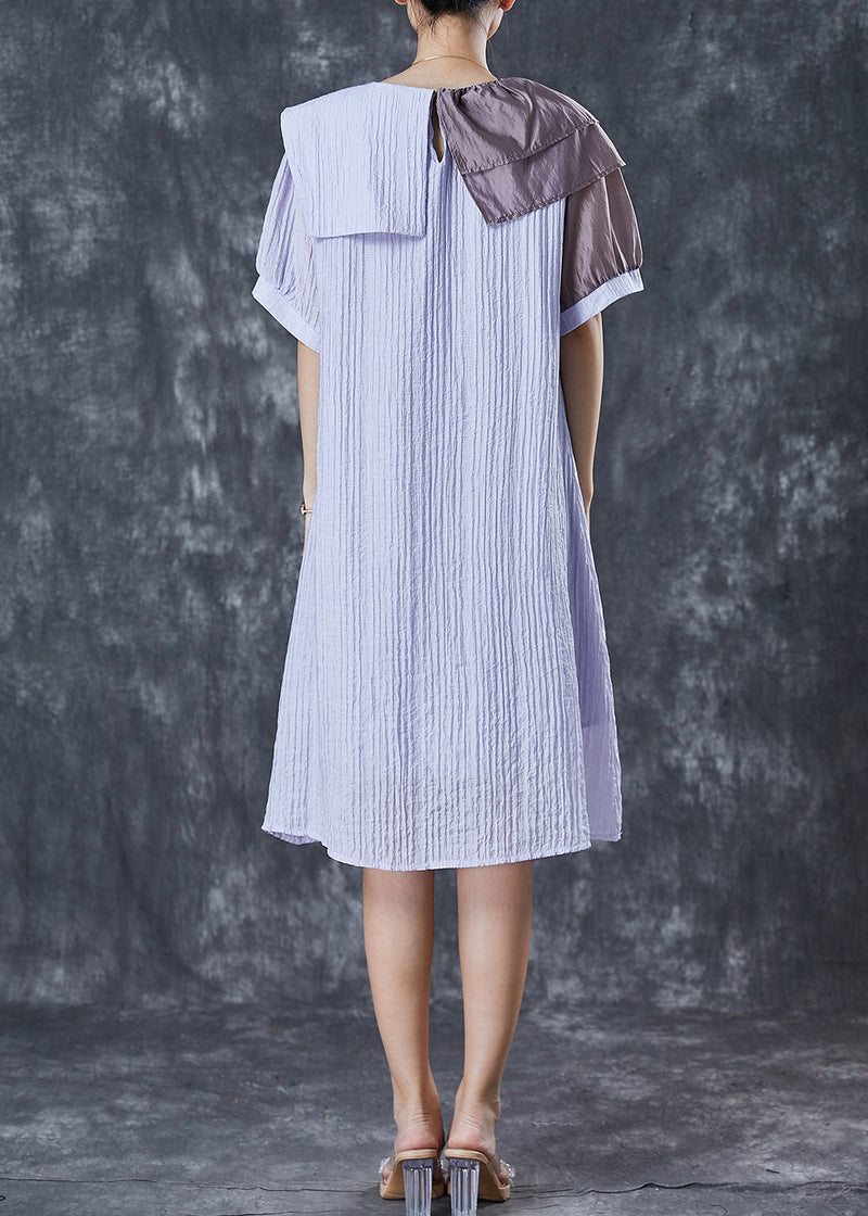 Light Purple Asymmetrical Wrinkled Party Dress Summer