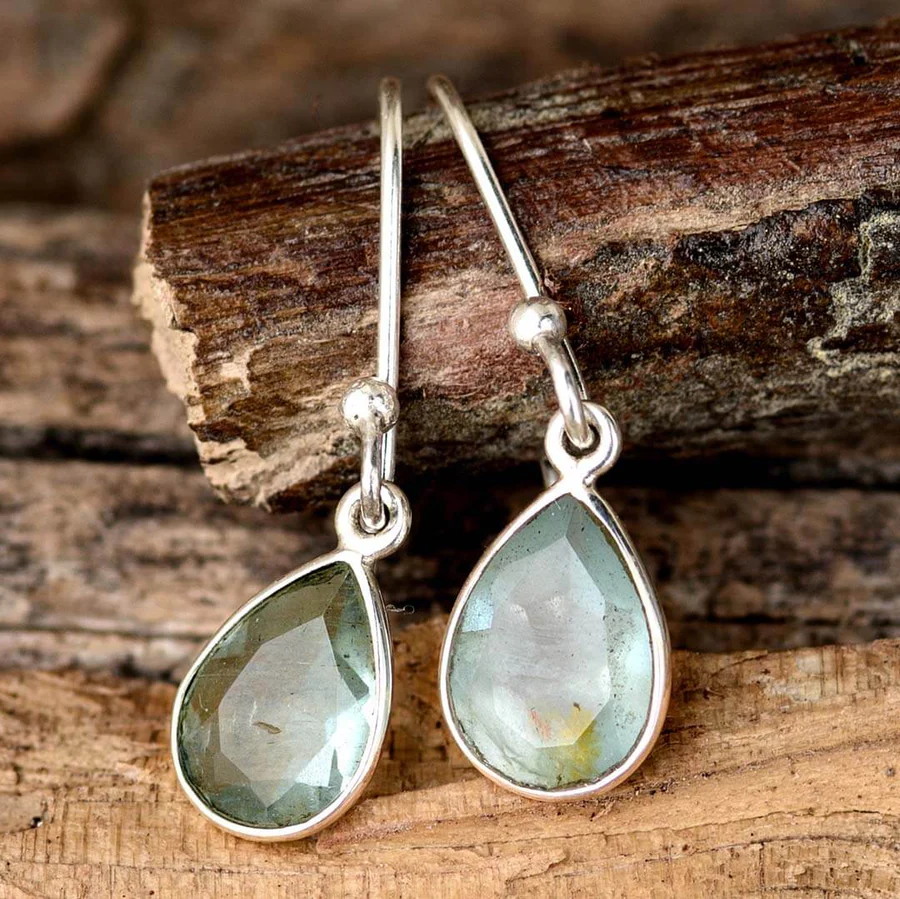 Crystal Drop Silver Earrings