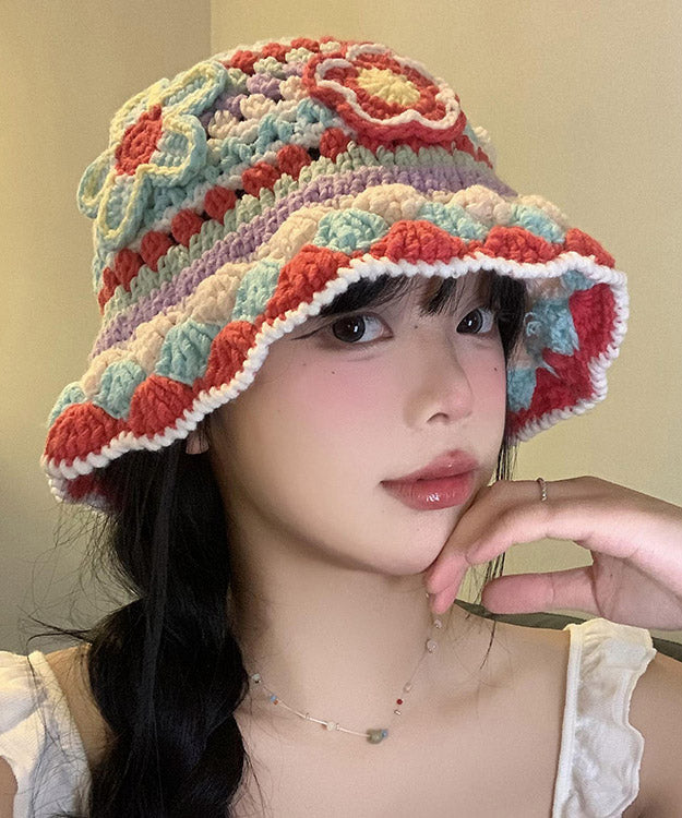 Boutique Red Hollow Out Knit Bonnie Hat