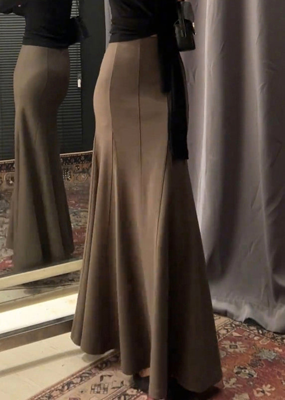New Coffee High Waist Cotton Skirt Spring