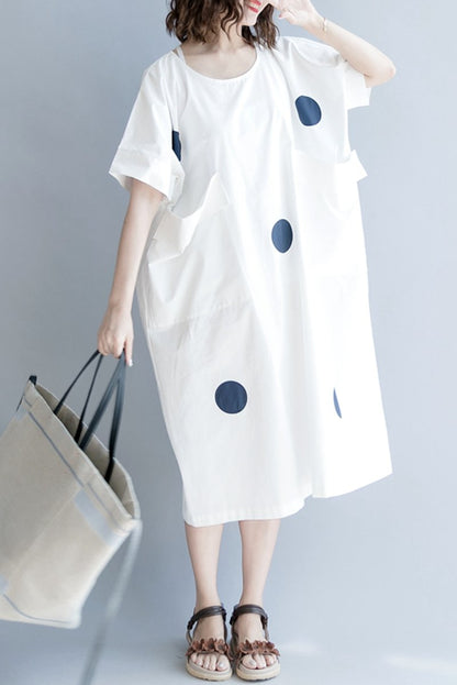 Dot Cotton Long Dresses Clothes
