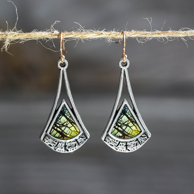 Earrings With Natural Stone in Silver