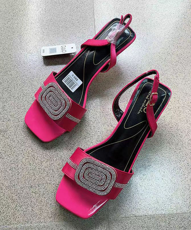 Rose Zircon Open Toe High Heels Sandals
