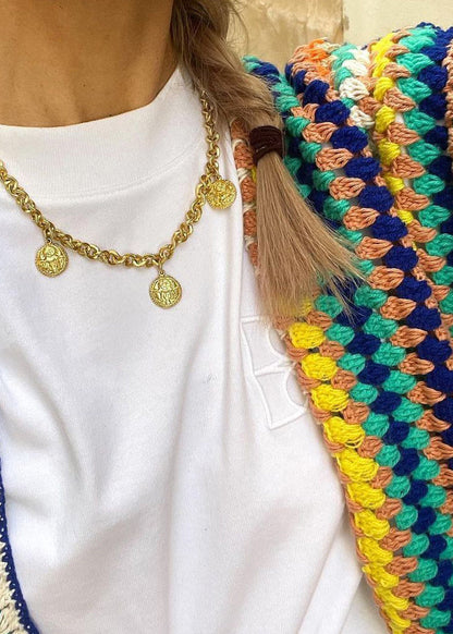 Rainbow V Neck Short Knit Cardigan Fall