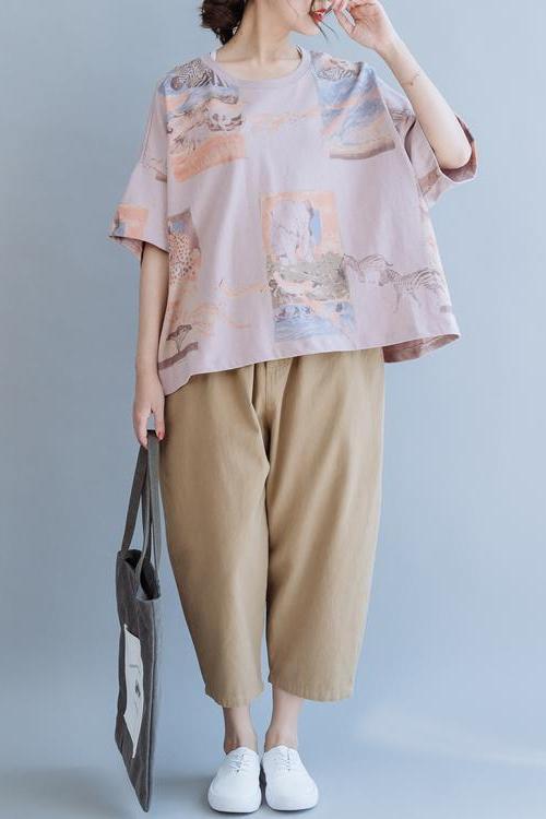 Loose Khaki Harem Cotton Summer Trousers