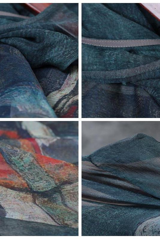 Loose Silk Loose Dresses Summer Blue Outfits