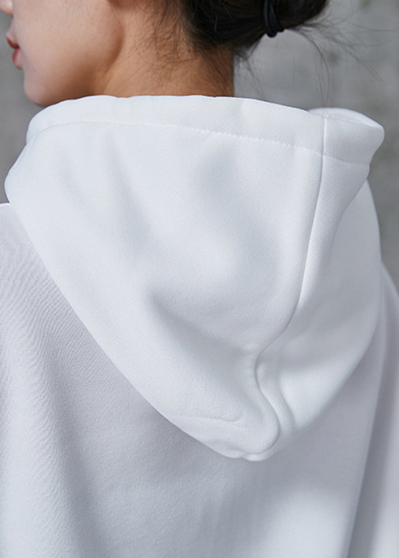 White Oversized Love Cotton Sweatshirts Top Spring