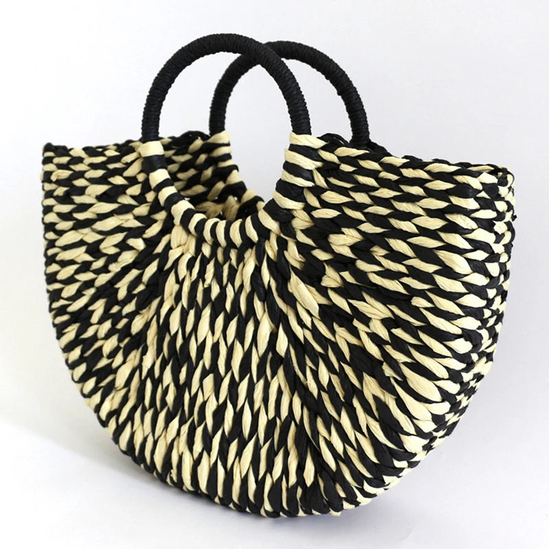Summer New Trend Handbags Woven Straw Braided Large Towels Party With Top Handle Bag
