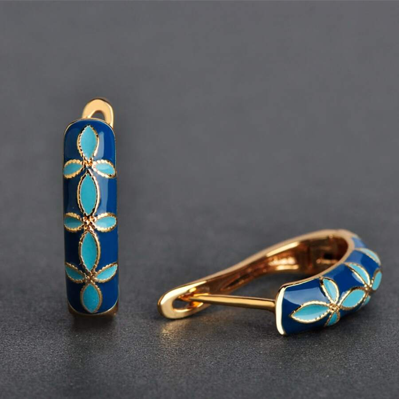 Blue Flower Earrings