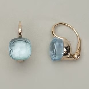 Blue Inlaid Zirconia Earrings
