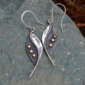 Antique Leaf Earrings in Silver