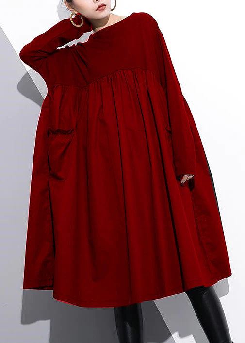 Cinched O Neck Cotton Clothes for Tutorials Black Dresses
