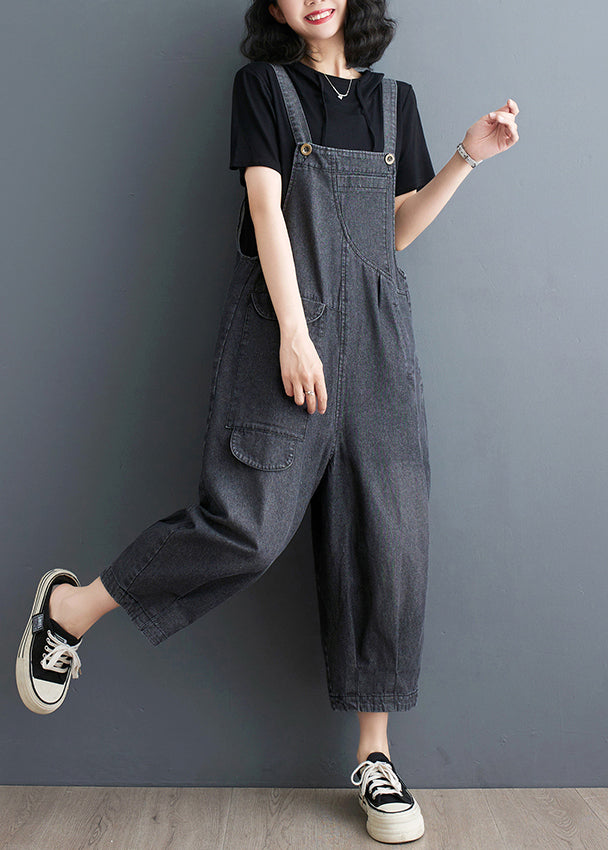 Blue Oversized Denim Jumpsuits Summer