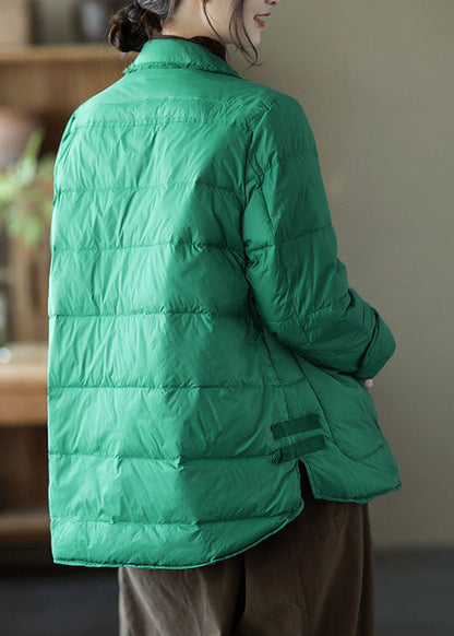 Green Pockets Winter Down Coats