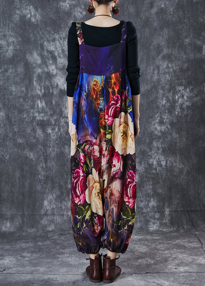 Unique Oversized Print Cotton Overalls Jumpsuit Spring