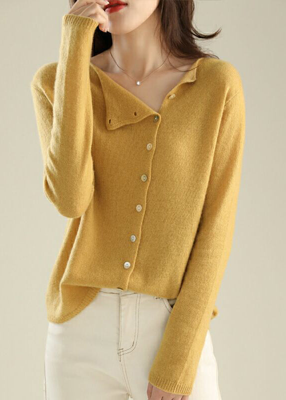 Stylish Pink Slash Neck Button Knit Cardigans Fall