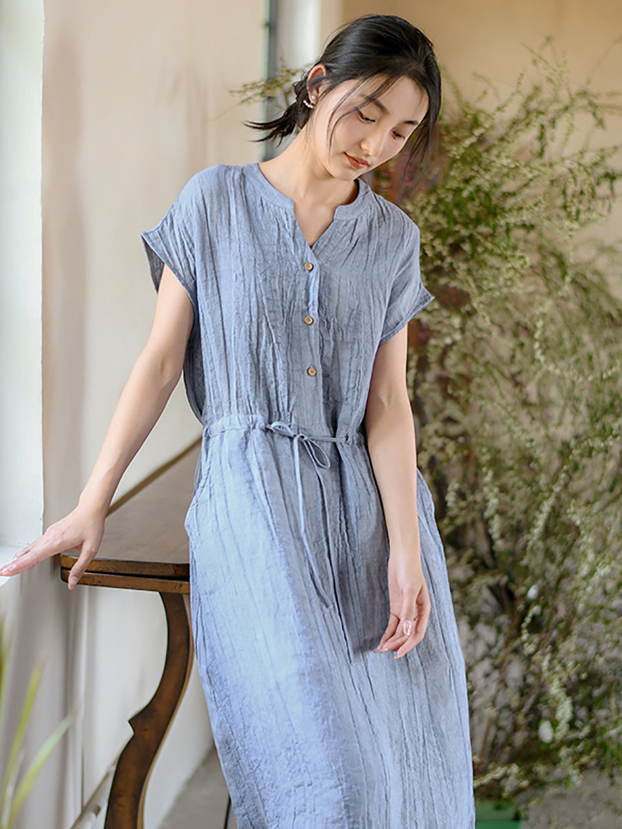 Summer Strap Wrist Linen Dress