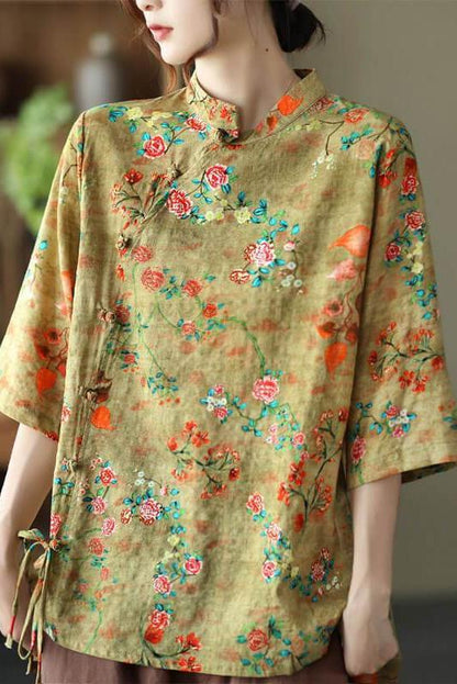 Cotton Linen Irregular Shirt
