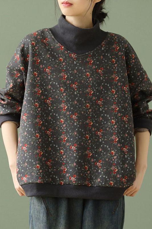 Limited Stock- Loose Print Turtleneck Blouse